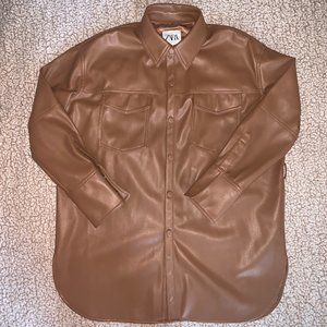ZARA Faux Leather Shirt